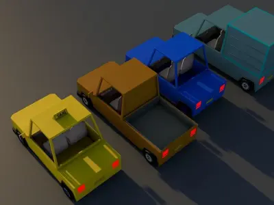 Cartoon cars Free 3D model