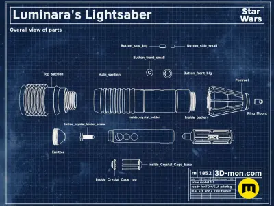 Luminara Unduli lightsaber 3D print model