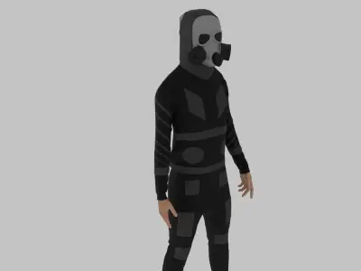 Sici-fi Soldier Low-poly 3D model
