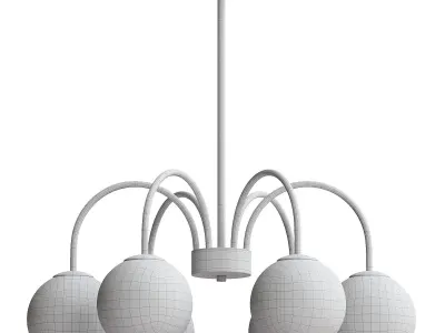 Royelle 6 - Light Modern Glass Bubble Chandelier 3D model