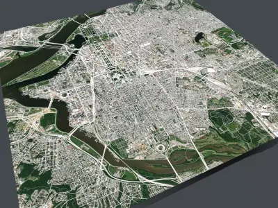 Cityscape  Washington USA 3D model