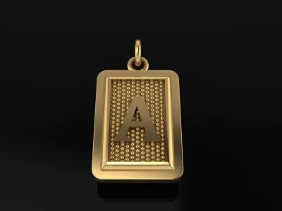 Antique Vintage Style Box Rectangle Letter Frame Pendant STYLE 4 3D print model