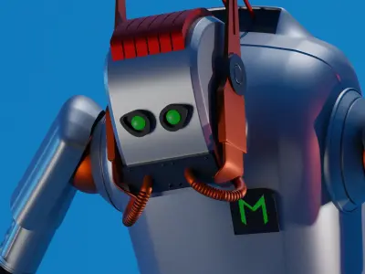 ROBOT in circle Low-poly 3D model