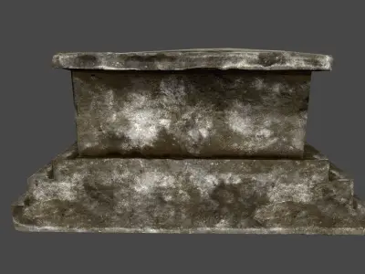 Tomb 2 stone gravestone Low-poly 3D model