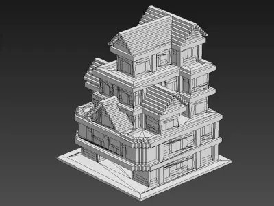 House Voxel - 24 Low-poly 3D model