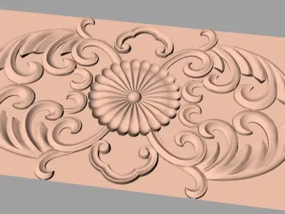Door decorative flower 3D STL model used for CNC router E015 3D model