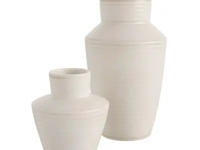 Cadeau White Stoneware Flower Vase 3D model