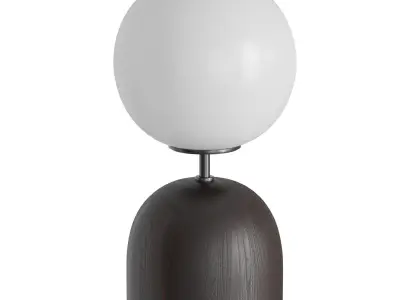 Ori Globe Floor Lamp With Black Wood Base 3D model