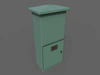 PBR Electric Box Green V4 Low-poly 3D model