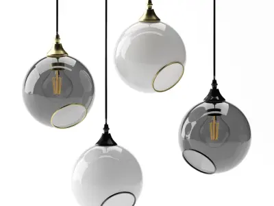 light04 fuchsia glass pendant light 3D model