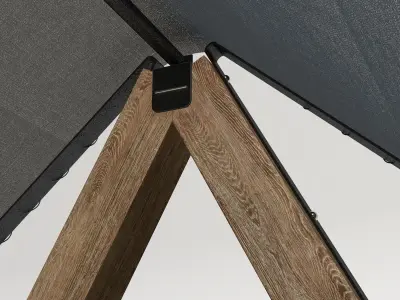 Textile wooden sunshade  3D model