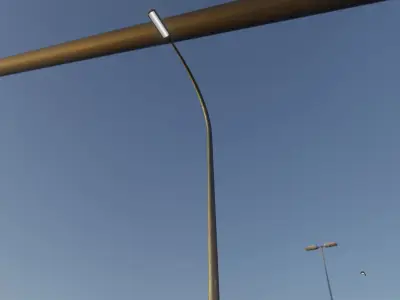 Street Light 11 version 17 10m with pole 1 Low-poly 3D model