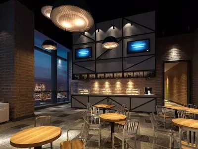 Business Restaurant - Coffee - Banquet  134 3D model