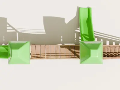 Playground castle with a slide Low-poly 3D model