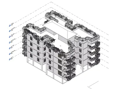 Apartment building - Revit models 3D model