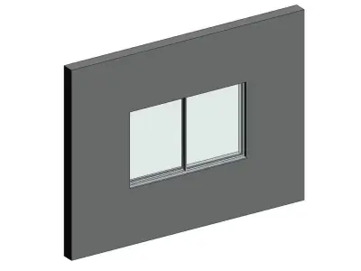 Double Sliding Window Revit Family 3D model