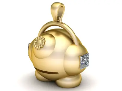 Cute Robot Pendant 3D Printable Gold Jewelry 3D print model