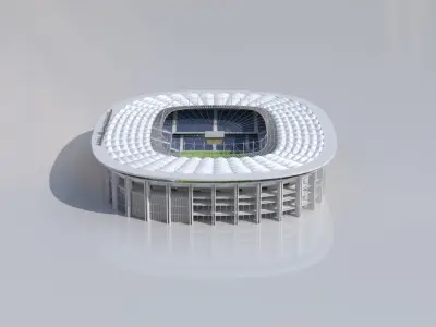 Frankfurt Arena Waldstadion Euro 2024 Low-poly 3D model