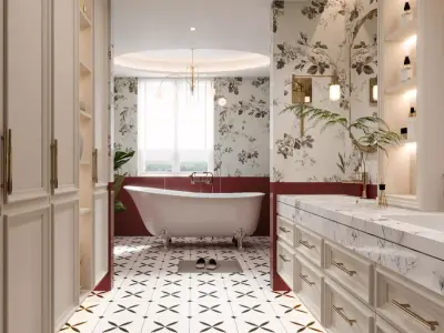 French style bathroom 3D model 3D model