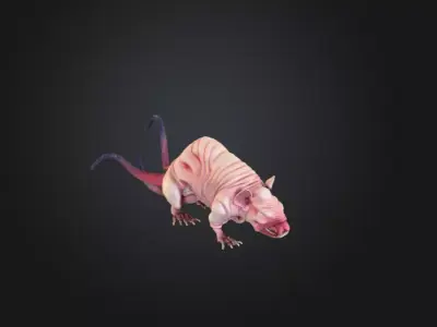 Mutant Rat Low-poly 3D model