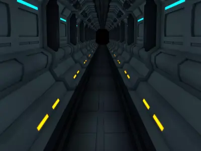 Sci Fi Tunnel Low-poly 3D model purchase