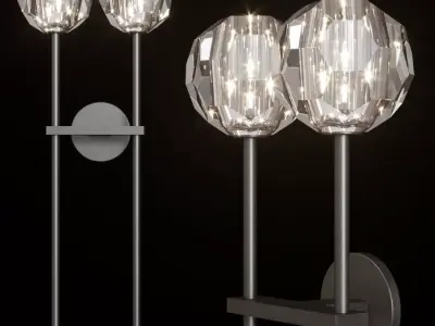 Restoration Hardware BOULE DE CRISTAL GRAND DOUBLE SCONCE Black 3D model