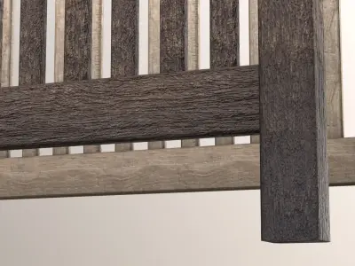 Wooden Fence Dark Light textures pack Low-poly 3D model