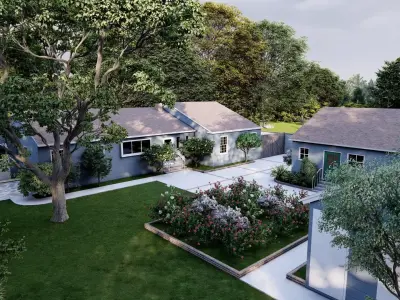 3D Exterior Scene 3D model design garden and landscape  3D model