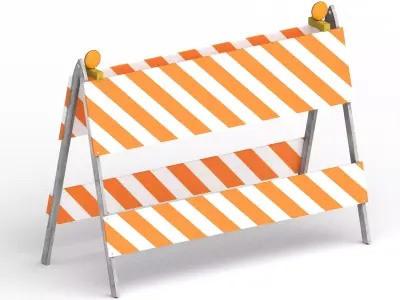 Road Barrier 02 Low-poly 3D model