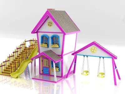 CHILDREN HOUSE  COLORFUL  3D model