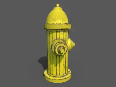 fire hydrant Low-poly 3D model 6