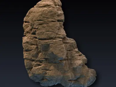 Rock Face Cliff Blocks 02 3D model