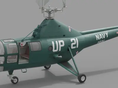  Navy Helicopter Sikorsky H-5 Green Rigged 