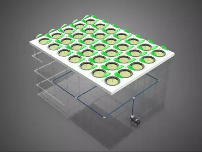 TRANSPARENT AEROPONIC PLANT CROP TANK NET POTS PUMP GROWING TRAY 3D model