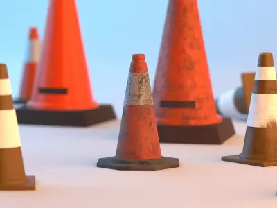 Cone pack Free low-poly 3D model