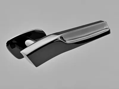 The chrome door handle in a sleek design Free 3D model
