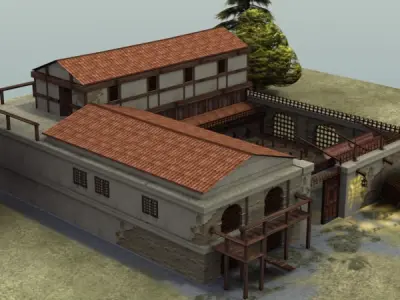 Roman Villa Low-poly 3D model