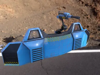 Scifi Barrier  Low-poly 3D model