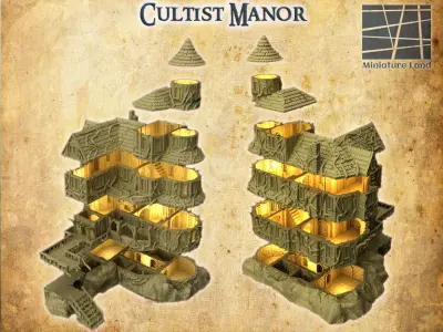 Cultist Manor Tabletop Terrain 28 mm 3D print model
