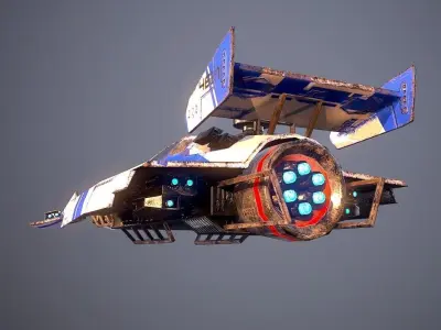 SciFi Dessert Racer LowPoly Low-poly 3D model