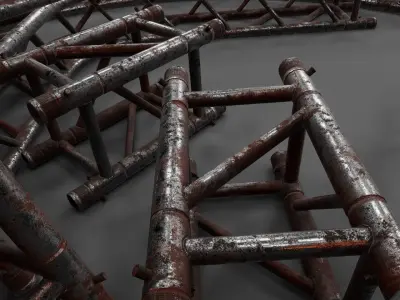 Banana Stage Truss Low-poly 3D model