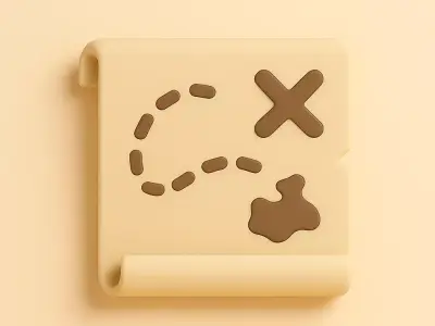 Mini Treasure Map Icon 3D print model