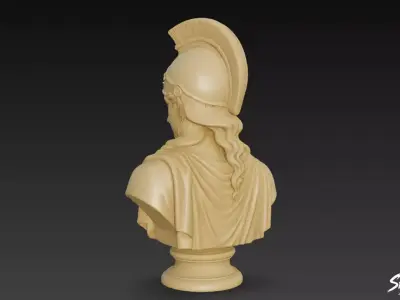 Greek Goddess Athena Bust Low-poly 3D model