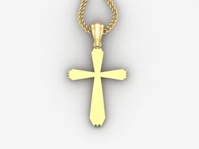 Light Gold 18K Cross Pendant 1CP006 3D print model purchase
