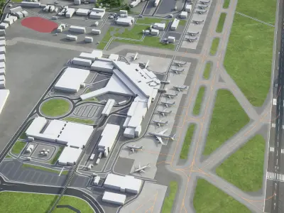 Bologna - Guglielmo Marconi Airport - BLQ Low-poly 3D model