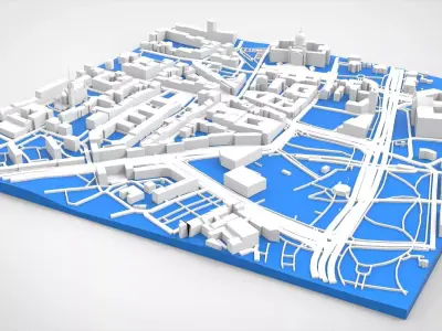 Cityscape Leipzig Centrum district Germany 3D model