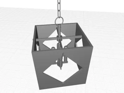 Rooker Light Lantern Square Pendant - Light Part Included 3D model