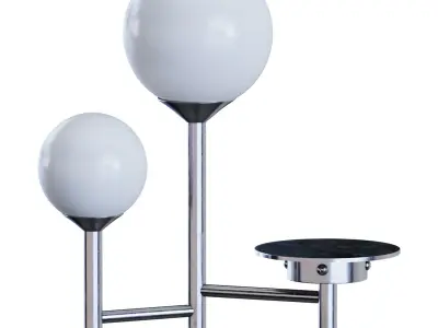 Moon Table Lamp Low-poly 3D model