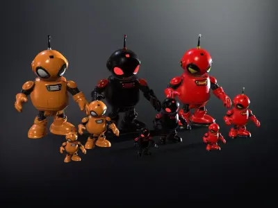 Minirobotic1Pack3 Low-poly 3D model