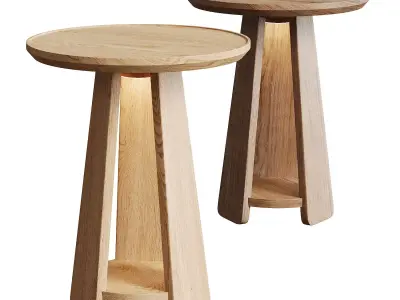 Solid Wood Table Interior Light 3D model